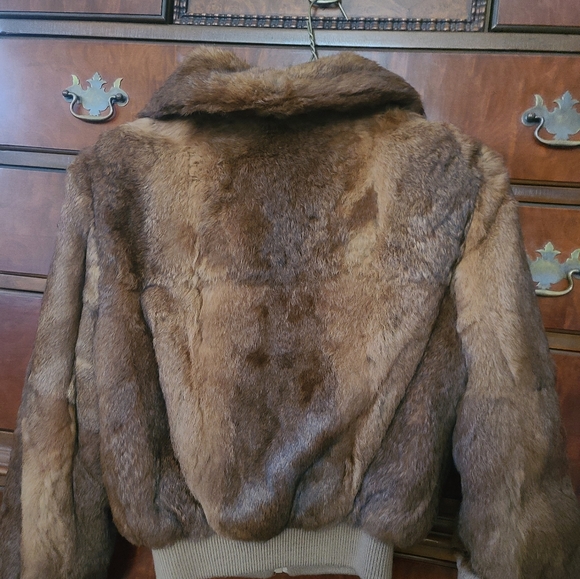 Real dyed rabbit fur bomber jacket (Dry cleaned with tags on) - Picture 7 of 12